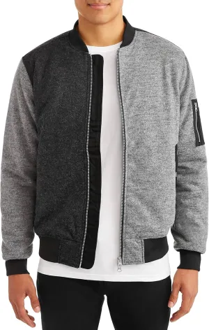 WeSC Mens Blocked Bomber Flannel Jacket Large (5) Multi Melange Grey