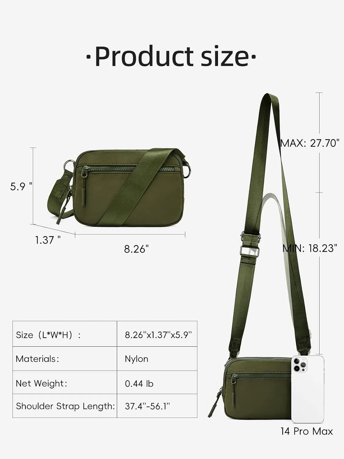 WESTBRONCO Small Crossbody Bags for Women Nylon with Adjustable Strap, Mini Crossbody Purse, Shoulder Bag Traveling Workout