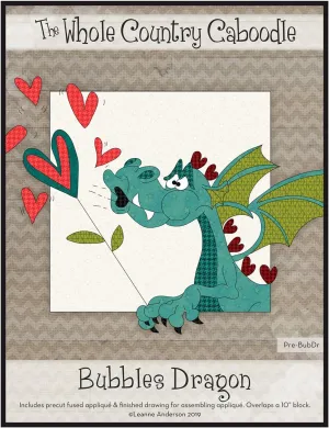 Whole Country Caboodle Bubbles Dragon Precut Fused Applique Pack Pattern, None
