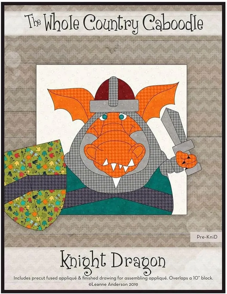 Whole Country Caboodle Knight Dragon Precut Fused Applique Pack Pattern, None