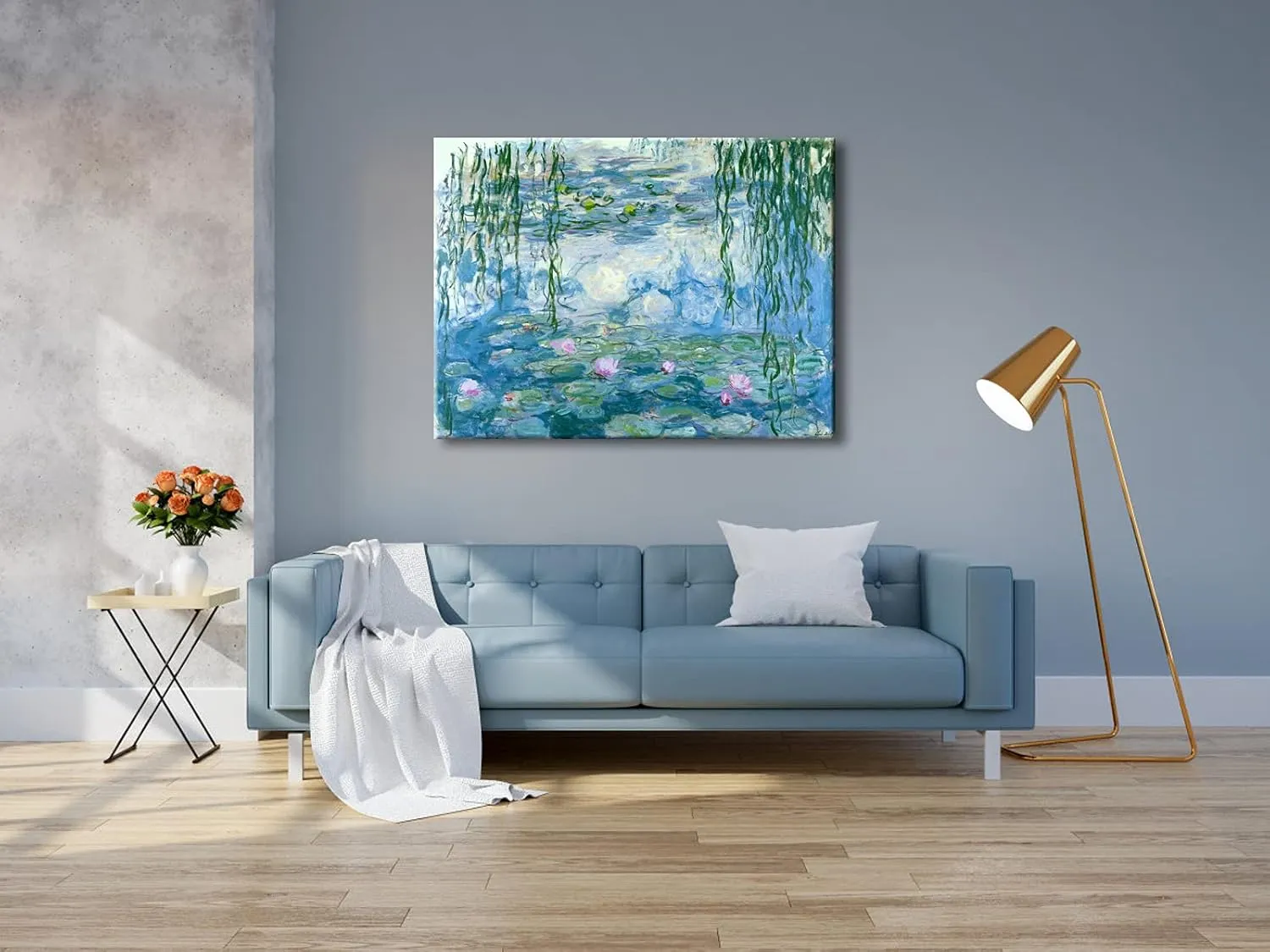 Wieco Art Water Lilies by Claude Monet Paintings Reproduction Canvas Prints Giclee Artwork for Wall DecorModern Canvas Wall Art for Home and Office Decoration