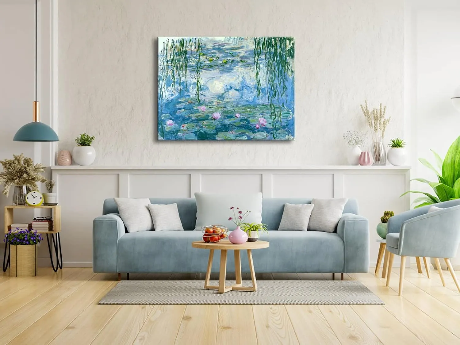 Wieco Art Water Lilies by Claude Monet Paintings Reproduction Canvas Prints Giclee Artwork for Wall DecorModern Canvas Wall Art for Home and Office Decoration