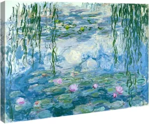 Wieco Art Water Lilies by Claude Monet Paintings Reproduction Canvas Prints Giclee Artwork for Wall DecorModern Canvas Wall Art for Home and Office Decoration