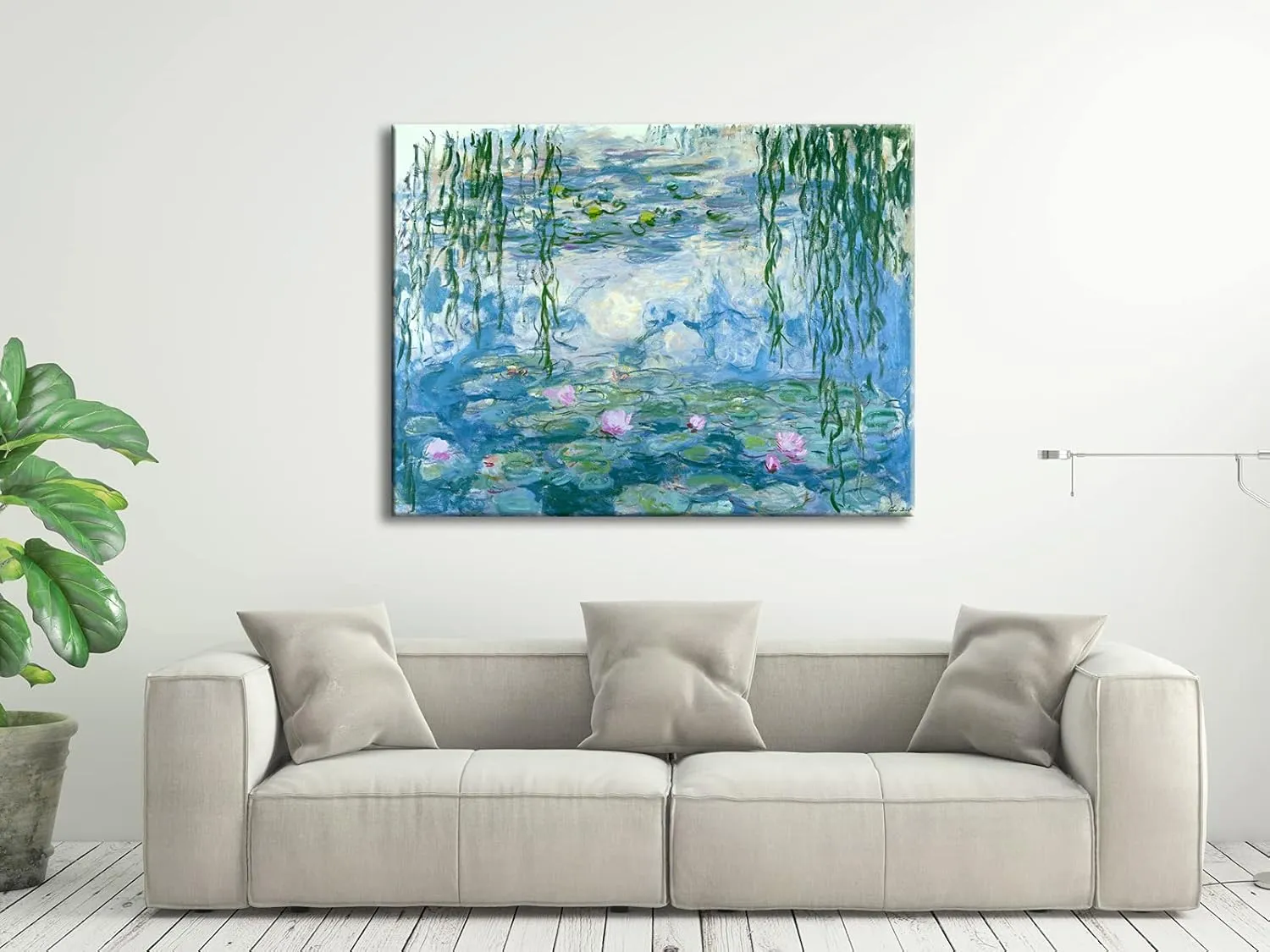 Wieco Art Water Lilies by Claude Monet Paintings Reproduction Canvas Prints Giclee Artwork for Wall DecorModern Canvas Wall Art for Home and Office Decoration