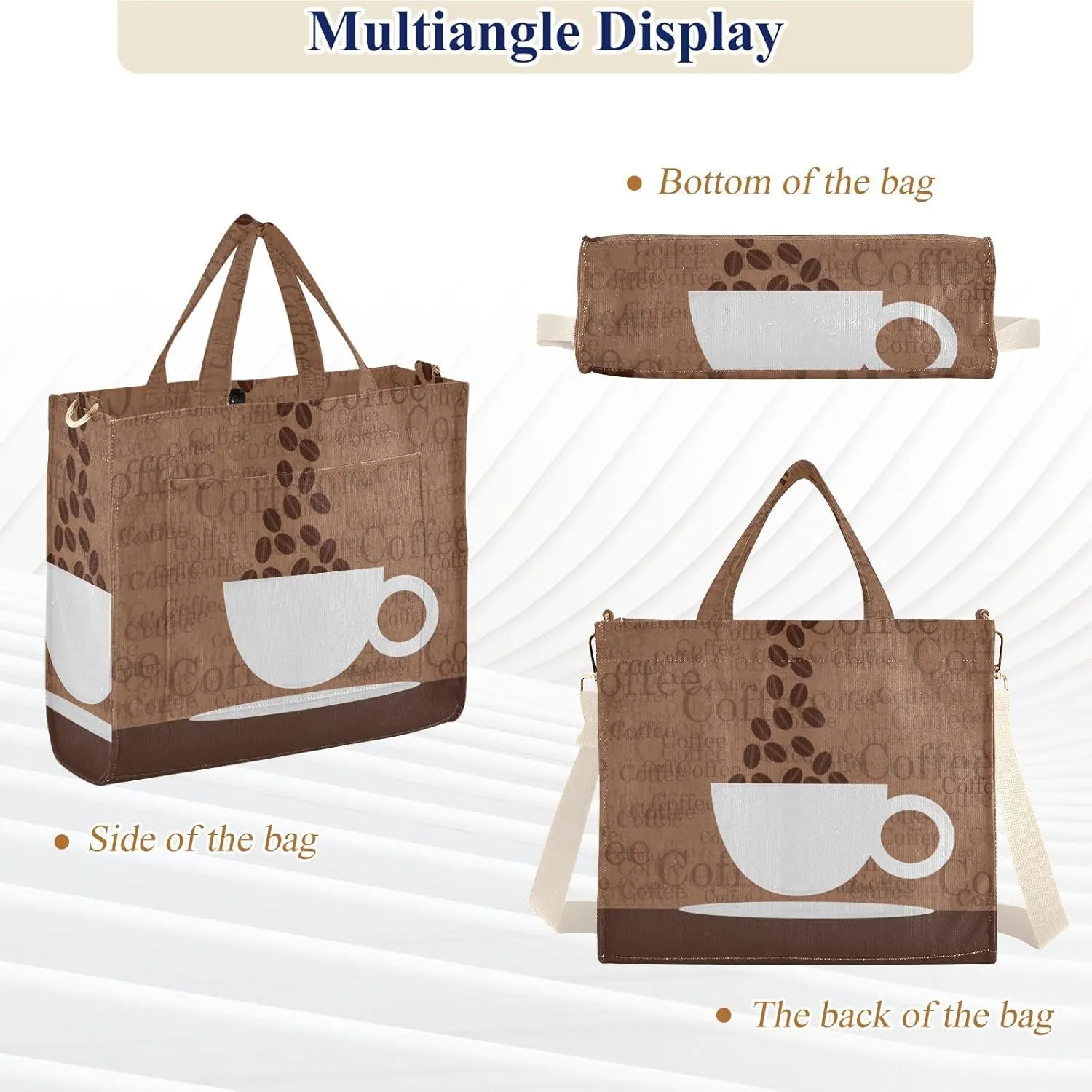 WIHVE Tote Bag for Women Corduroy Handbag Fashion Crossbody Bag