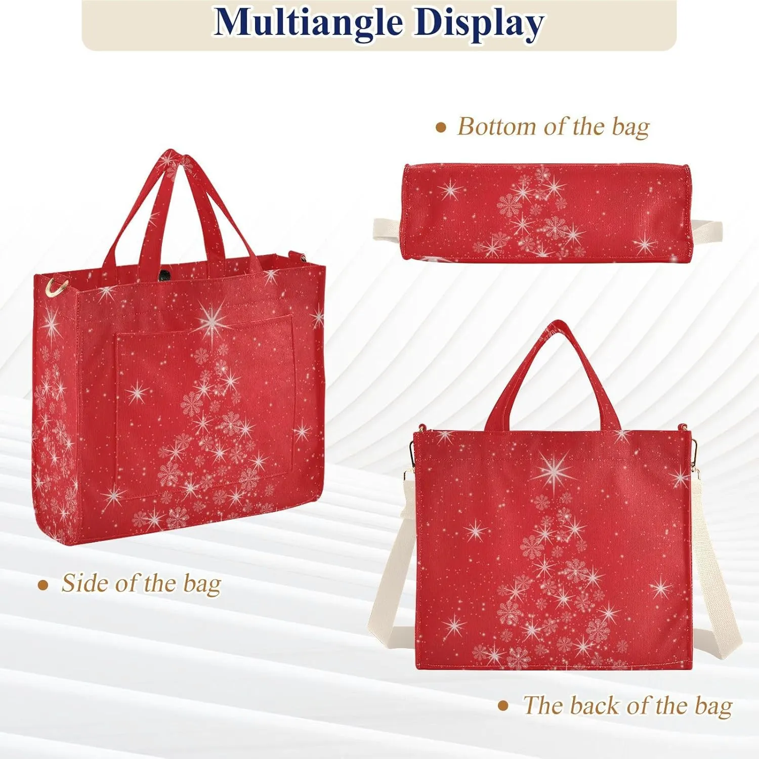 WIHVE Tote Bag for Women Corduroy Handbag Fashion Crossbody Bag