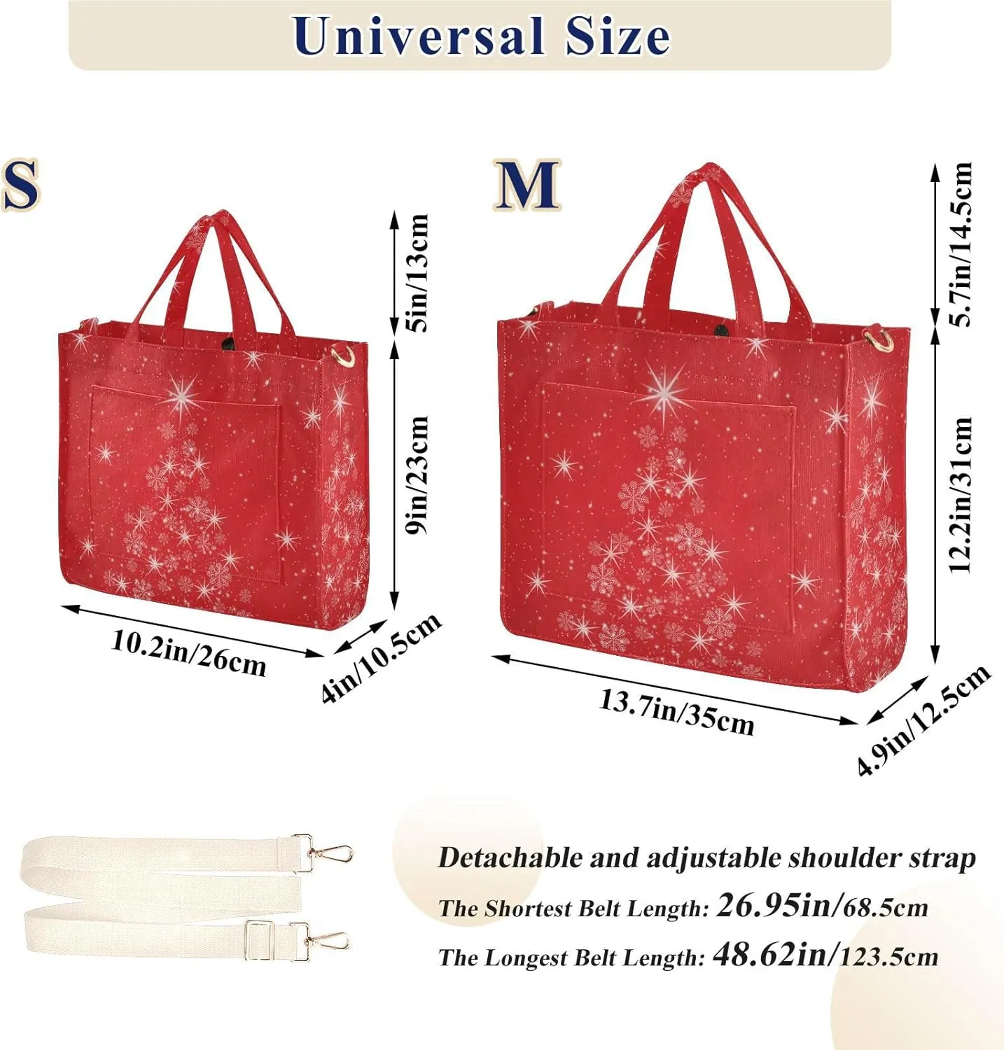 WIHVE Tote Bag for Women Corduroy Handbag Fashion Crossbody Bag