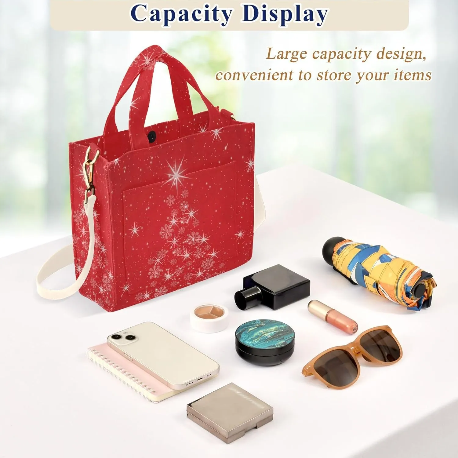 WIHVE Tote Bag for Women Corduroy Handbag Fashion Crossbody Bag