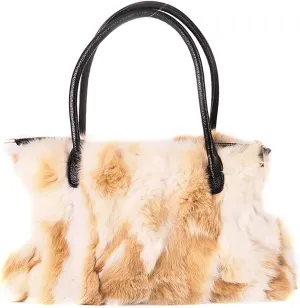 Winter Shoulder Bag Women Real Rabbit Handbag Wristlet Clutch Purse