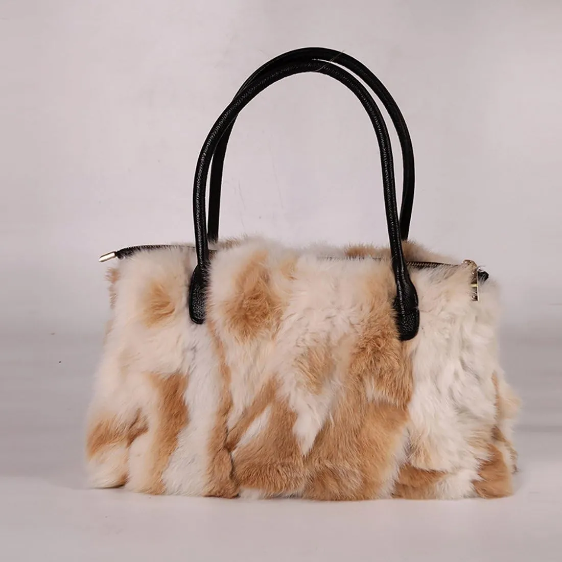 Winter Shoulder Bag Women Real Rabbit Handbag Wristlet Clutch Purse