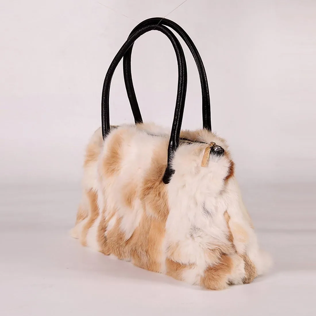 Winter Shoulder Bag Women Real Rabbit Handbag Wristlet Clutch Purse