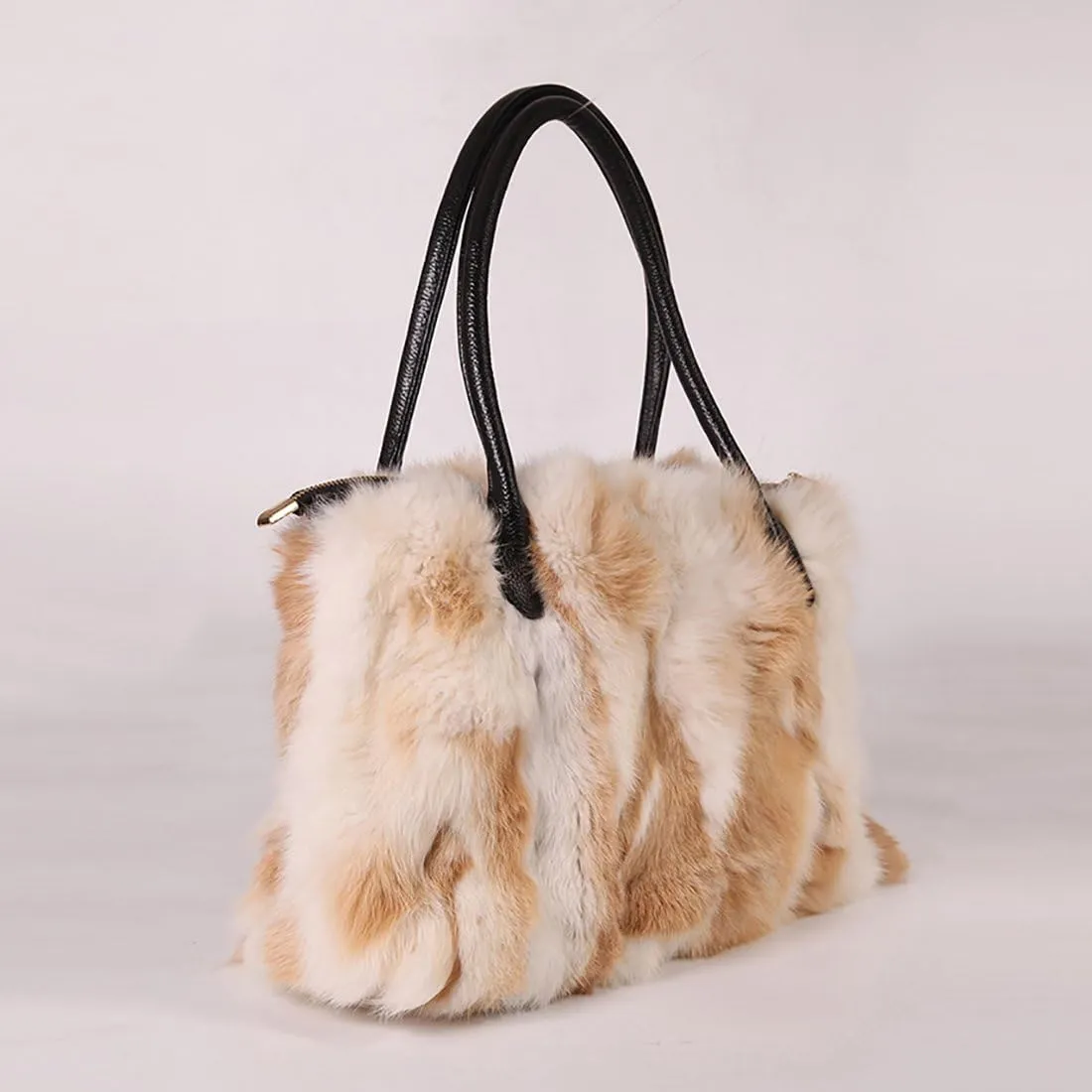 Winter Shoulder Bag Women Real Rabbit Handbag Wristlet Clutch Purse
