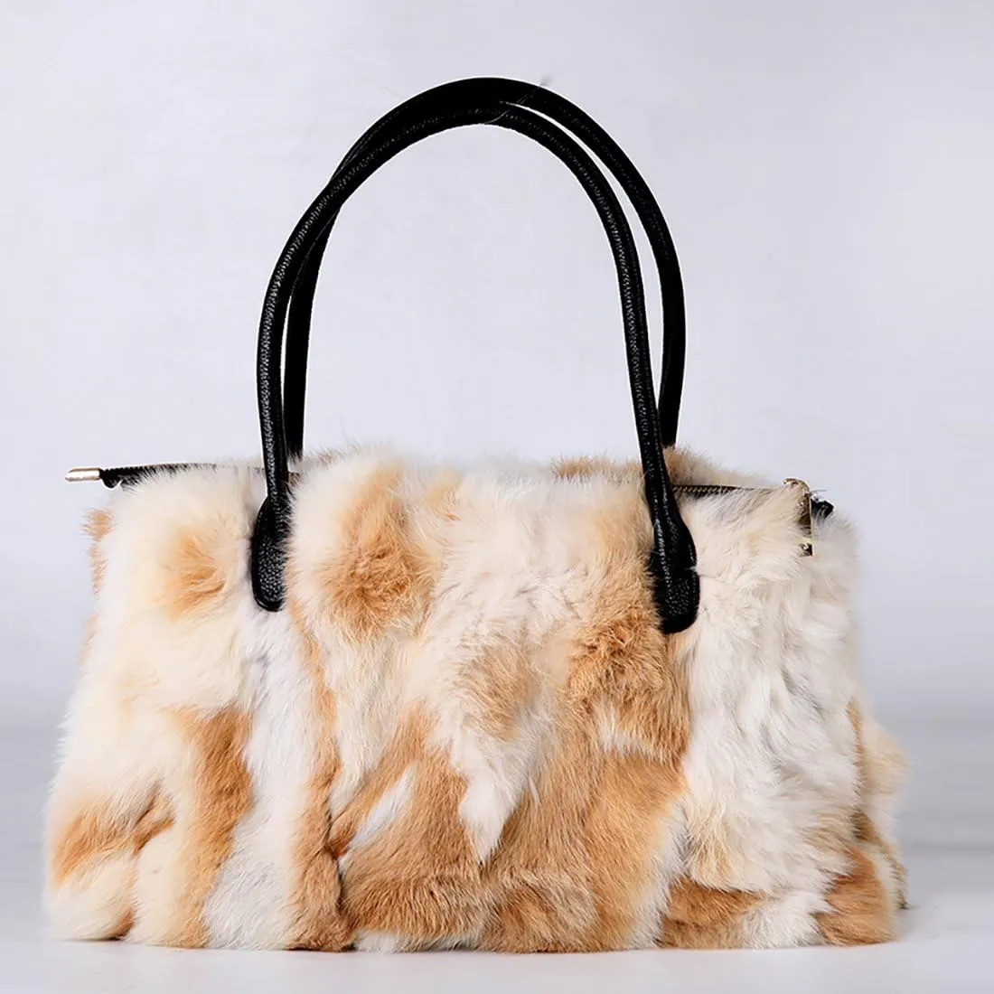 Winter Shoulder Bag Women Real Rabbit Handbag Wristlet Clutch Purse