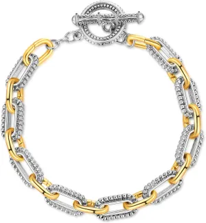 Wire Cable Bracelets for Women - Gold and Silver Bracelet Chain Circle - Two Tone Twisted Cable Bracelet Link Jewelry Gifts