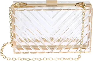 WJCD Clear Purses For Women Acrylic Clear Clutch Bag Stadium Approved