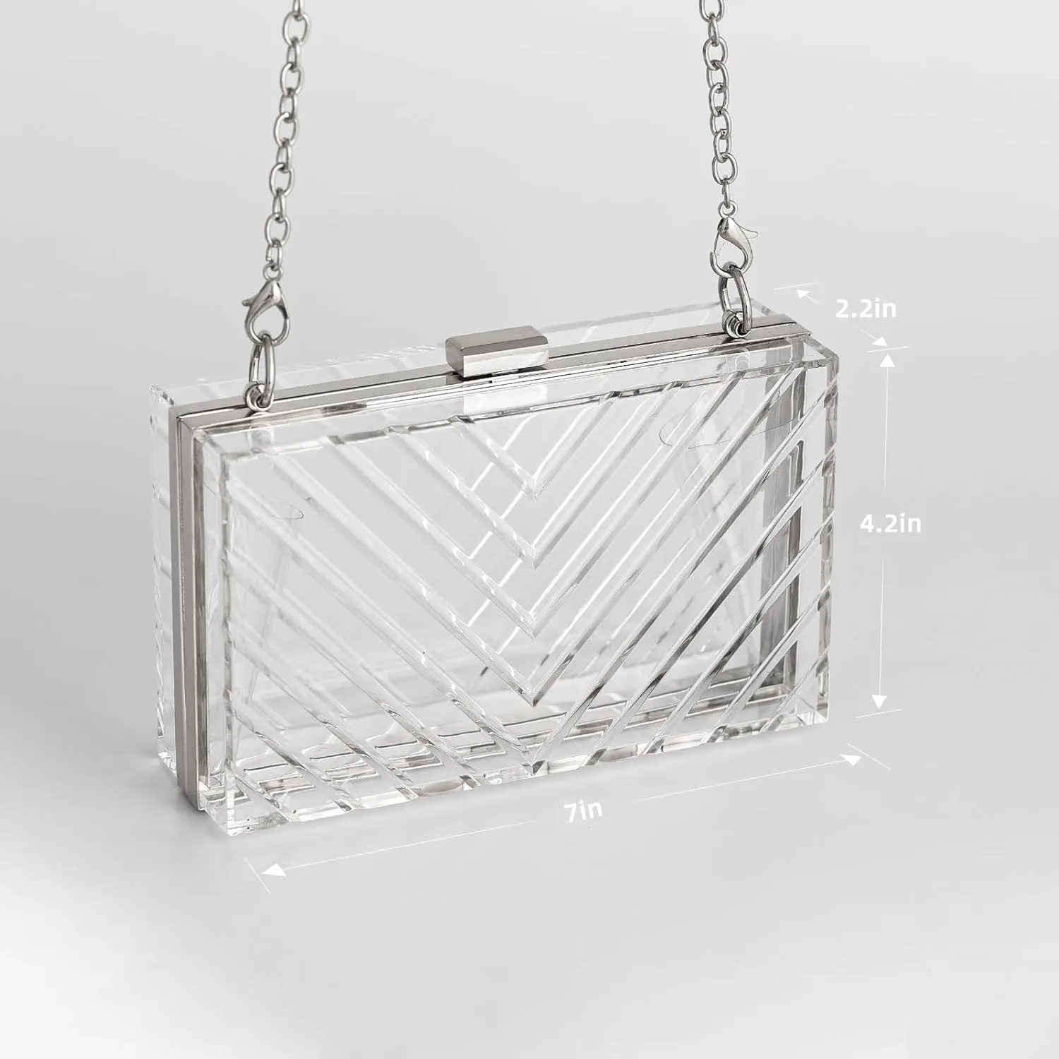 WJCD Clear Purses For Women Acrylic Clear Clutch Bag Stadium Approved