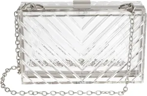 WJCD Clear Purses For Women Acrylic Clear Clutch Bag Stadium Approved