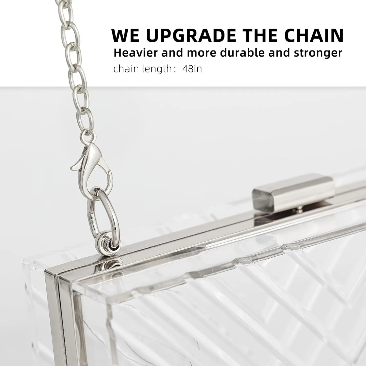 WJCD Clear Purses For Women Acrylic Clear Clutch Bag Stadium Approved