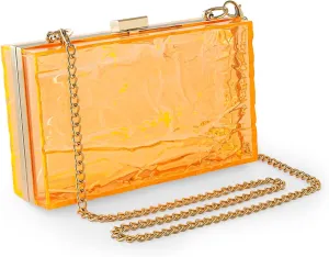 WJCD Womens Clear Purse Acrylic Evening Bags clear clutch purse Ripple Shaped Vintage Banquet Handbag