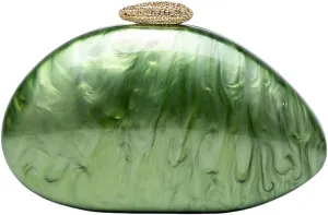 Women Acrylic Clutch for Women Evening HandBag Lipstick Bag for Wedding Party Prom Cocktail Semi-Round Design
