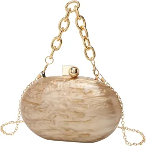 Women Acrylic Clutch Purse Marble Evening Bag Glitter Acrylic Shoulder Handbag Wedding Party Prom Trendy Purse