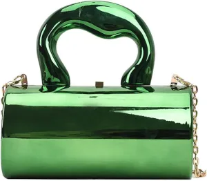 Women Acrylic Evening Barrel-Shaped Purse, Acrylic Clutch Handbag for Wedding Cocktail Party 2024