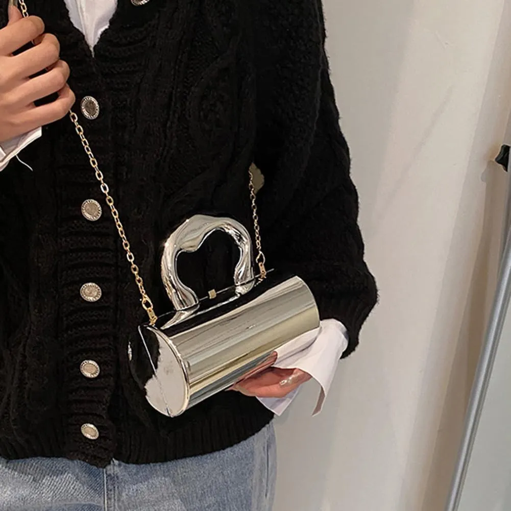 Women Acrylic Evening Barrel-Shaped Purse, Acrylic Clutch Handbag for Wedding Cocktail Party 2024