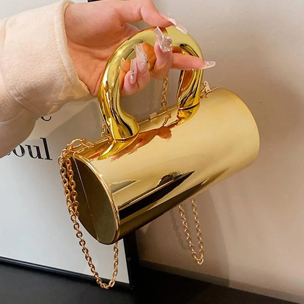 Women Acrylic Evening Barrel-Shaped Purse, Acrylic Clutch Handbag for Wedding Cocktail Party 2024
