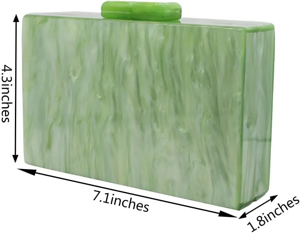 Women Acrylic Evening Clutch Bag Marbling Purse Handbag Stylish Pearl Chain Evening Bag for Wedding Cocktail Party