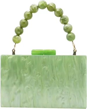Women Acrylic Evening Clutch Bag Marbling Purse Handbag Stylish Pearl Chain Evening Bag for Wedding Cocktail Party