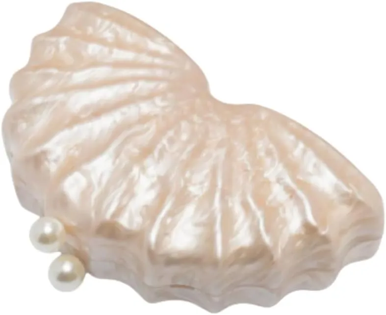 Women Acrylic Shell Shaped Clutch Luxury Marble Acrylic Evening Handbag Unique Chain Shoulder Bag Wedding Party Purses
