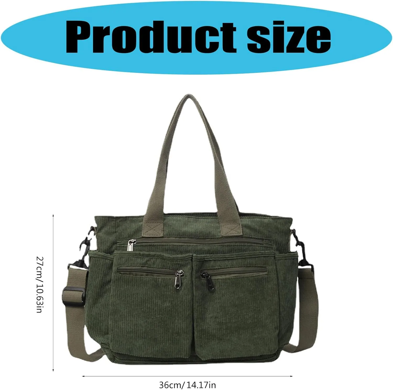 Women Corduroy Shoulder Bag Fashion Cord Handbag Large Capacity Crossbody Bag Shopping Bag Korean Styles Messengers Bag