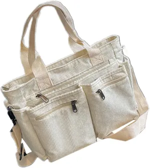 Women Corduroy Shoulder Bag Fashion Cord Handbag Large Capacity Crossbody Bag Shopping Bag Korean Styles Messengers Bag