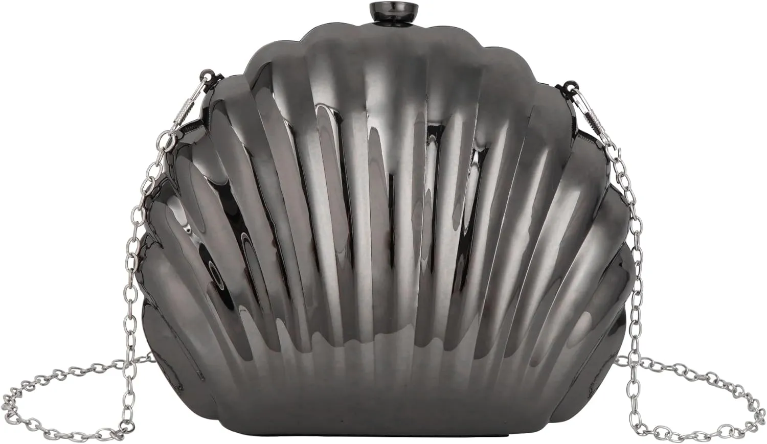 Women Evening Bag Acrylic Clutch Purse Shell Shape Shoulder Cross-body Bag Chain Box Bag