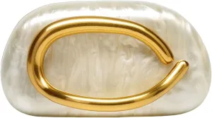 Women Evening Clutch Purse Metal Handle Acrylic Purse Unique Shoulder Bag Causal Handbags for Bride Party Wedding