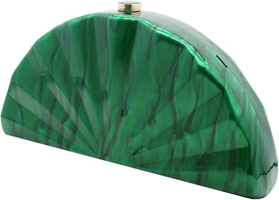 Women Fan Shell Acrylic Clutch Purse Marble Evening Bag Unique Handbag Cute Shell Clutch Wedding Purse for Party