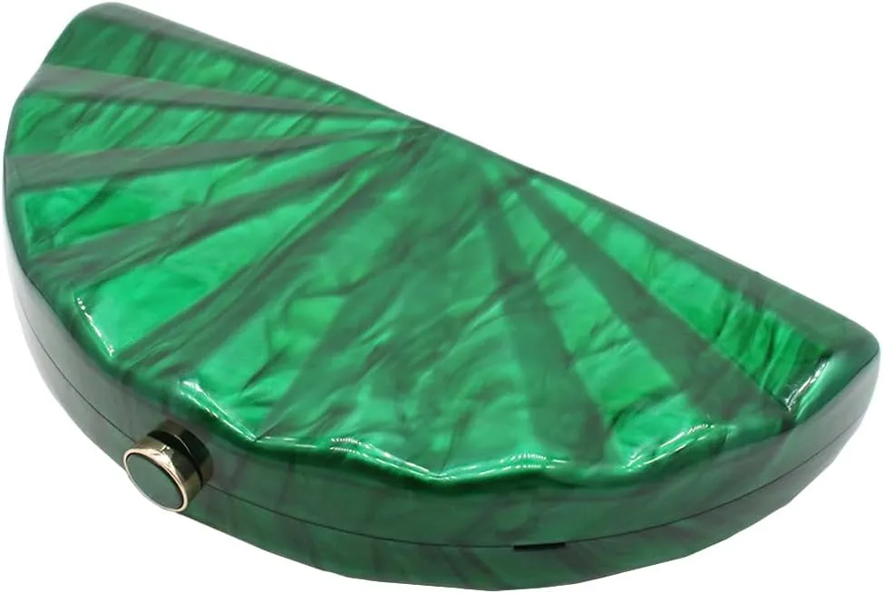 Women Fan Shell Acrylic Clutch Purse Marble Evening Bag Unique Handbag Cute Shell Clutch Wedding Purse for Party