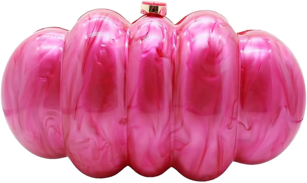 Women Puff Acrylic Clutch Purse Glitter Marble Acrylic Handbag Unique Evening Bag Chain Shoulder Bag for Party Prom