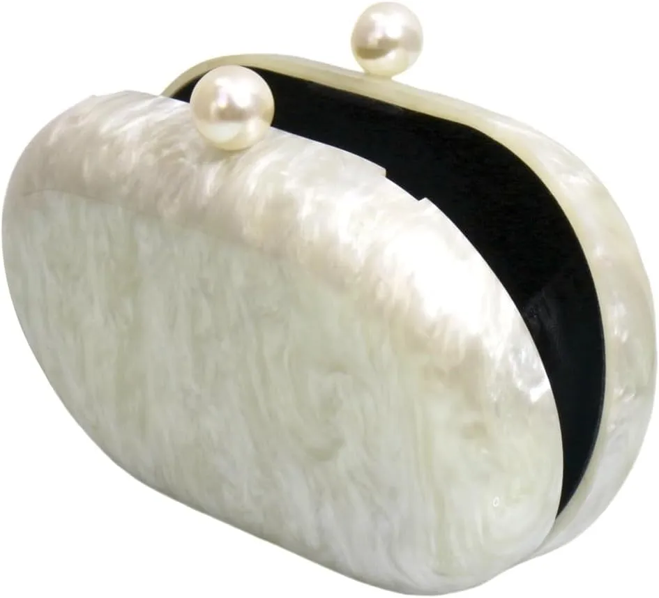 Women Puff Acrylic Clutch Purse Glitter Marble Acrylic Handbag Unique Evening Bag Chain Shoulder Bag for Party Prom