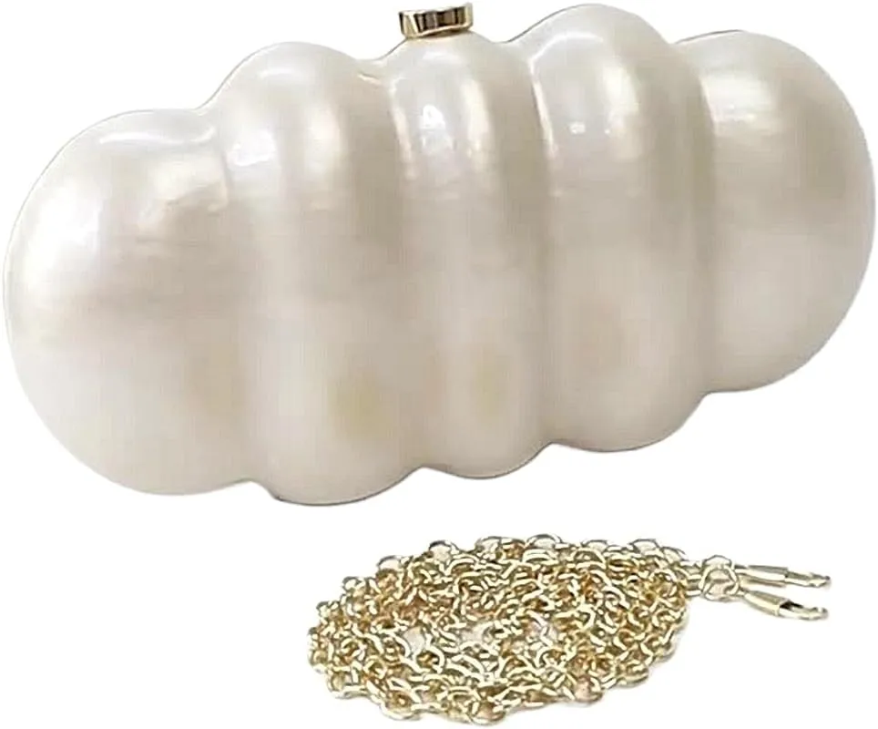 Women Puff Acrylic Clutch Purse Glitter Marble Acrylic Handbag Unique Evening Bag Chain Shoulder Bag for Party Prom