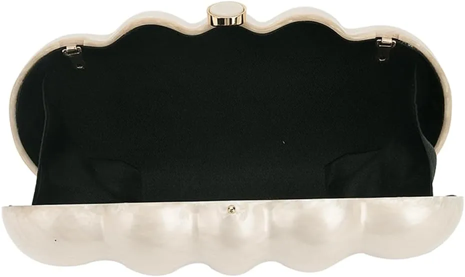 Women Puff Acrylic Clutch Purse Glitter Marble Acrylic Handbag Unique Evening Bag Chain Shoulder Bag for Party Prom