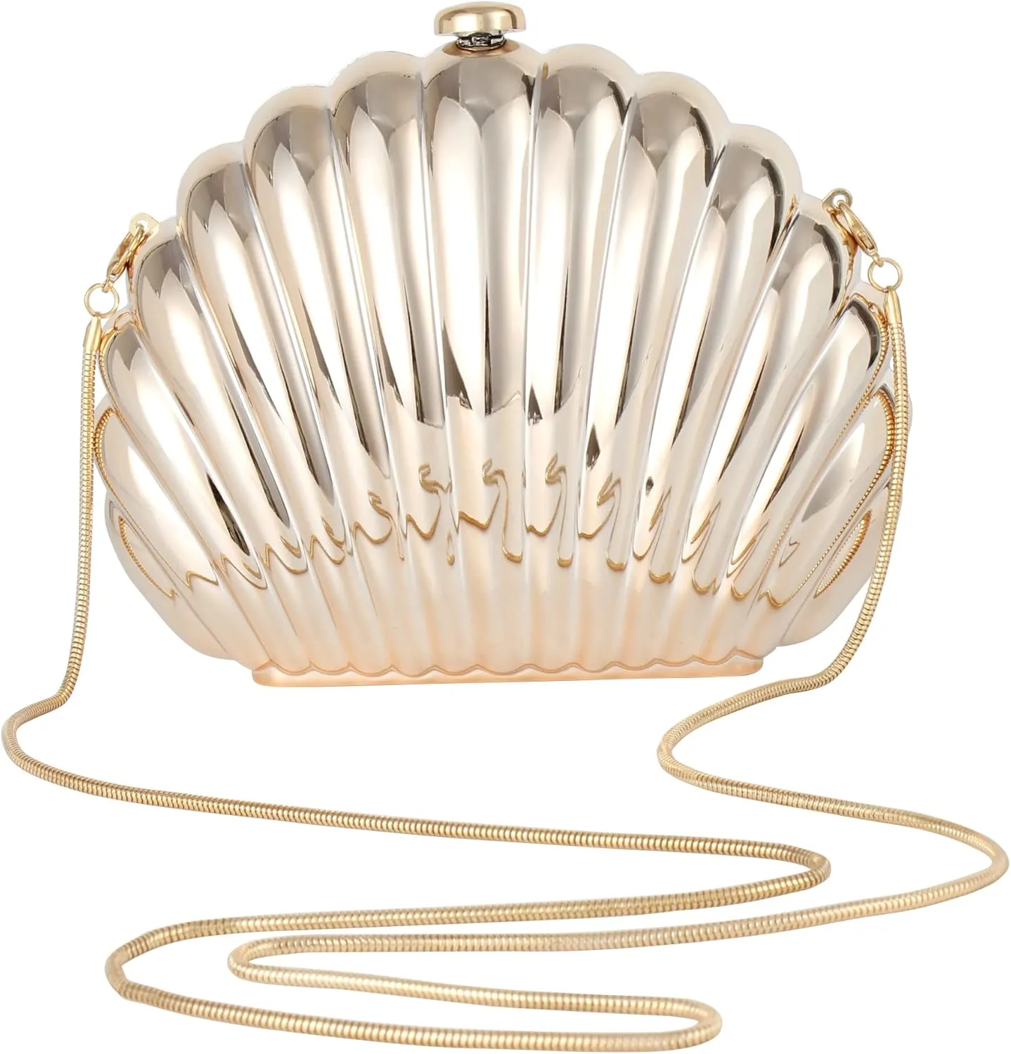 Women Seashell Evening Bag Purse Mermaid Chain Strap Clutch Handbag Shoulder Bag