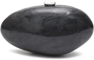 Women Shell Shape Acrylic Evening Clutch Purse Shiny Egg Marble Handbag Wedding Party Prom Shoulder Bag