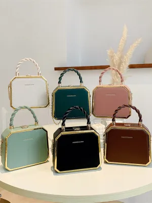 Women's Box Fashion Chain Advanced Texture Twist Crossbody Bags