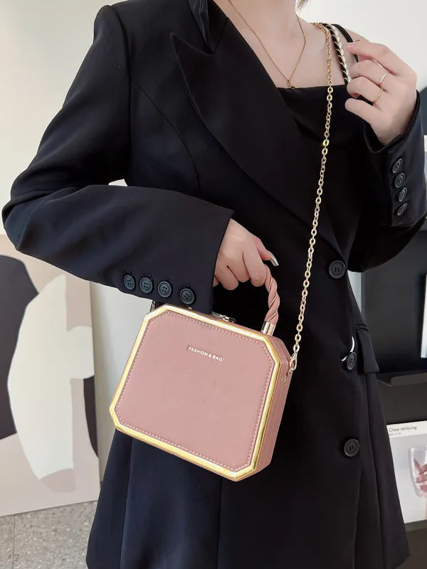 Women's Box Fashion Chain Advanced Texture Twist Crossbody Bags