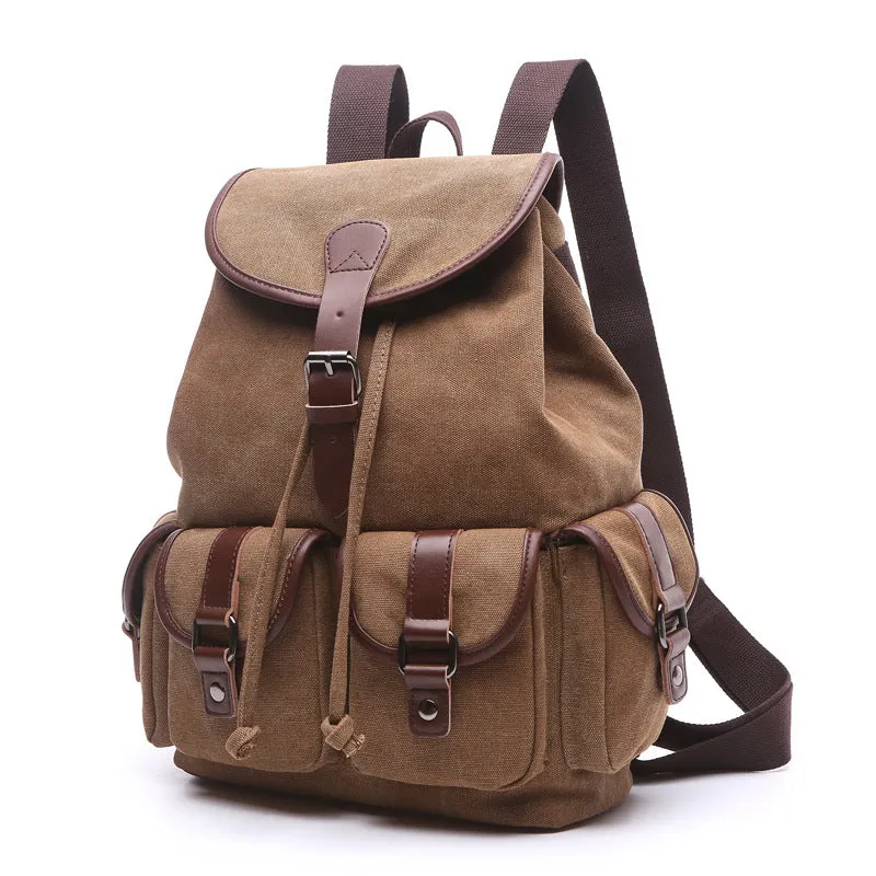 Women's Canvas Korean Style Trendy Solid Color Backpacks