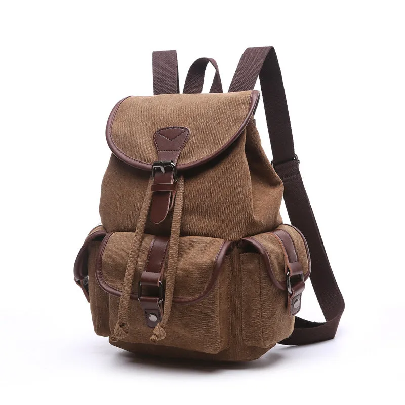Women's Canvas Korean Style Trendy Solid Color Backpacks
