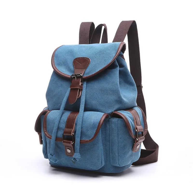Women's Canvas Korean Style Trendy Solid Color Backpacks