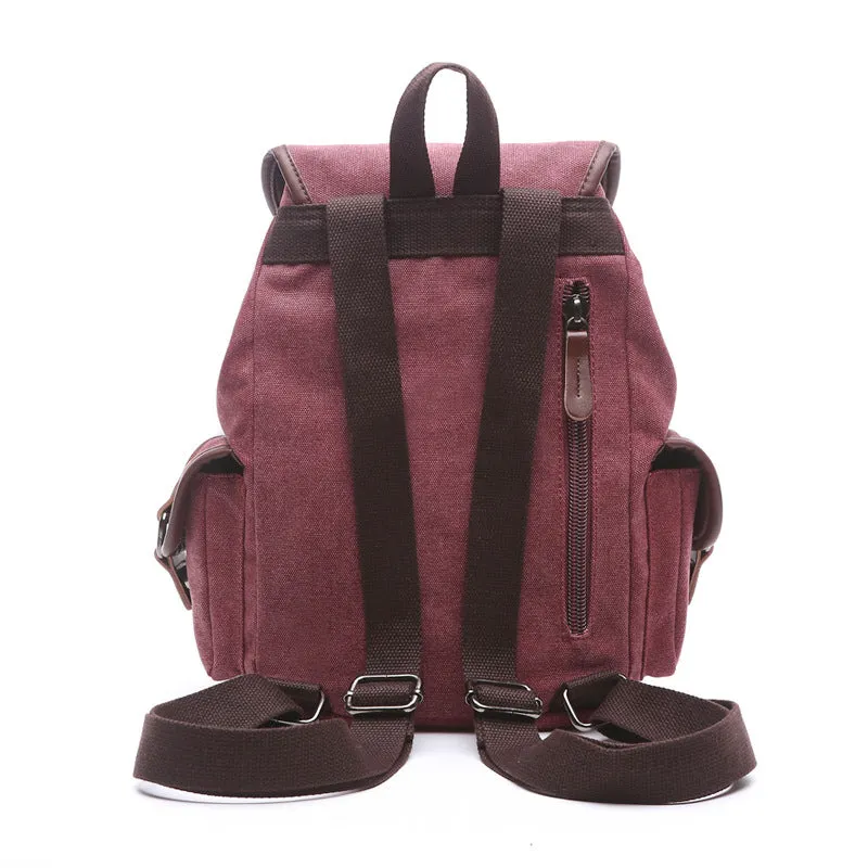 Women's Canvas Korean Style Trendy Solid Color Backpacks