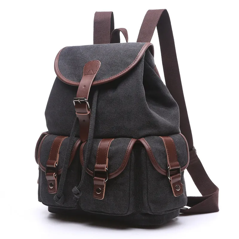 Women's Canvas Korean Style Trendy Solid Color Backpacks